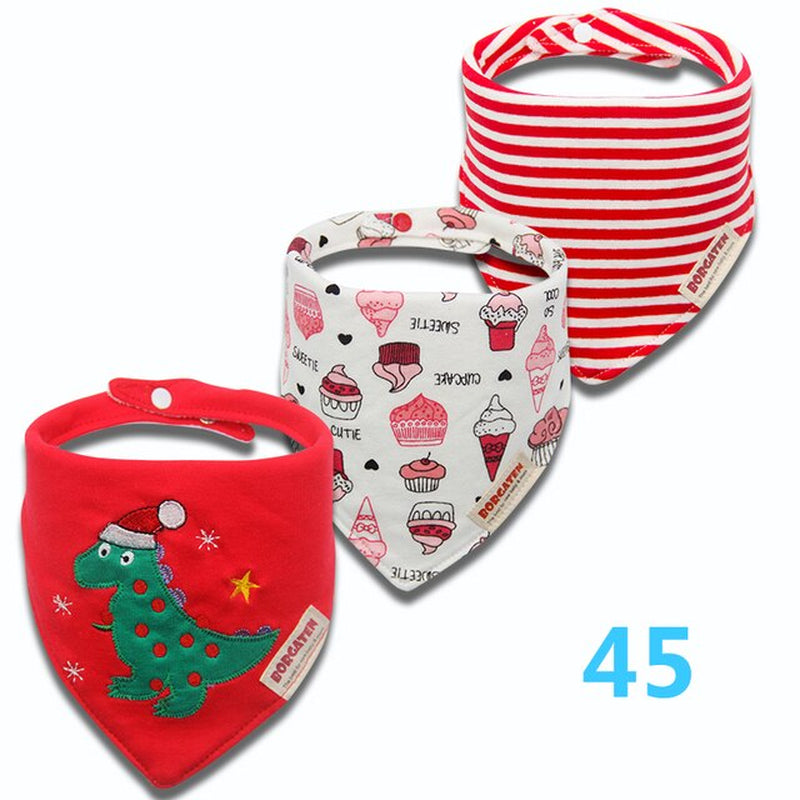 3Pcs Organic Cotton Baby Scarf Muslin Burp Cloth Bandana Bibs Newborn Baby Boy Infant Girl Toddler Winter Scarf Waterproof Bib