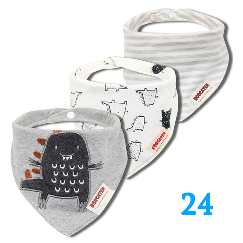 3Pcs Organic Cotton Baby Scarf Muslin Burp Cloth Bandana Bibs Newborn Baby Boy Infant Girl Toddler Winter Scarf Waterproof Bib