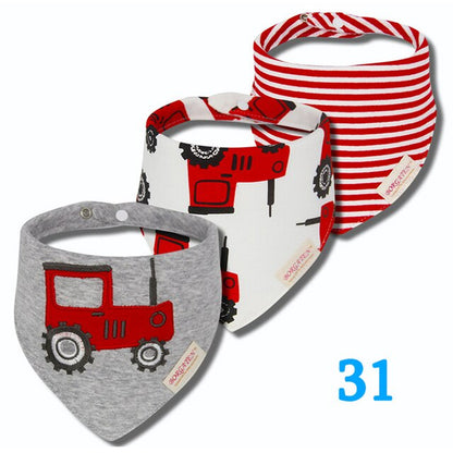 3Pcs Organic Cotton Baby Scarf Muslin Burp Cloth Bandana Bibs Newborn Baby Boy Infant Girl Toddler Winter Scarf Waterproof Bib