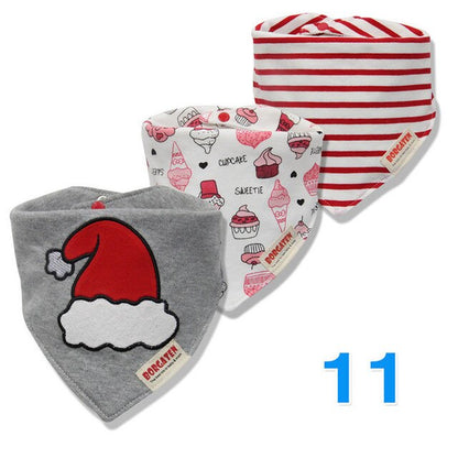 3Pcs Organic Cotton Baby Scarf Muslin Burp Cloth Bandana Bibs Newborn Baby Boy Infant Girl Toddler Winter Scarf Waterproof Bib