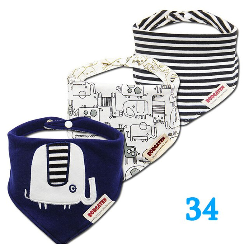 3Pcs Organic Cotton Baby Scarf Muslin Burp Cloth Bandana Bibs Newborn Baby Boy Infant Girl Toddler Winter Scarf Waterproof Bib