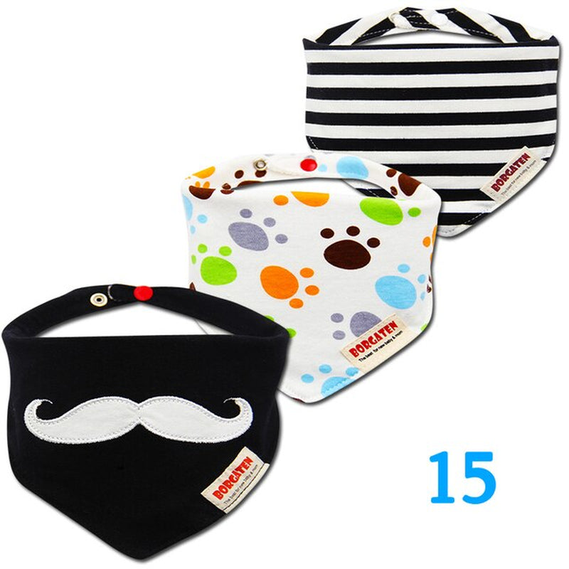 3Pcs Organic Cotton Baby Scarf Muslin Burp Cloth Bandana Bibs Newborn Baby Boy Infant Girl Toddler Winter Scarf Waterproof Bib