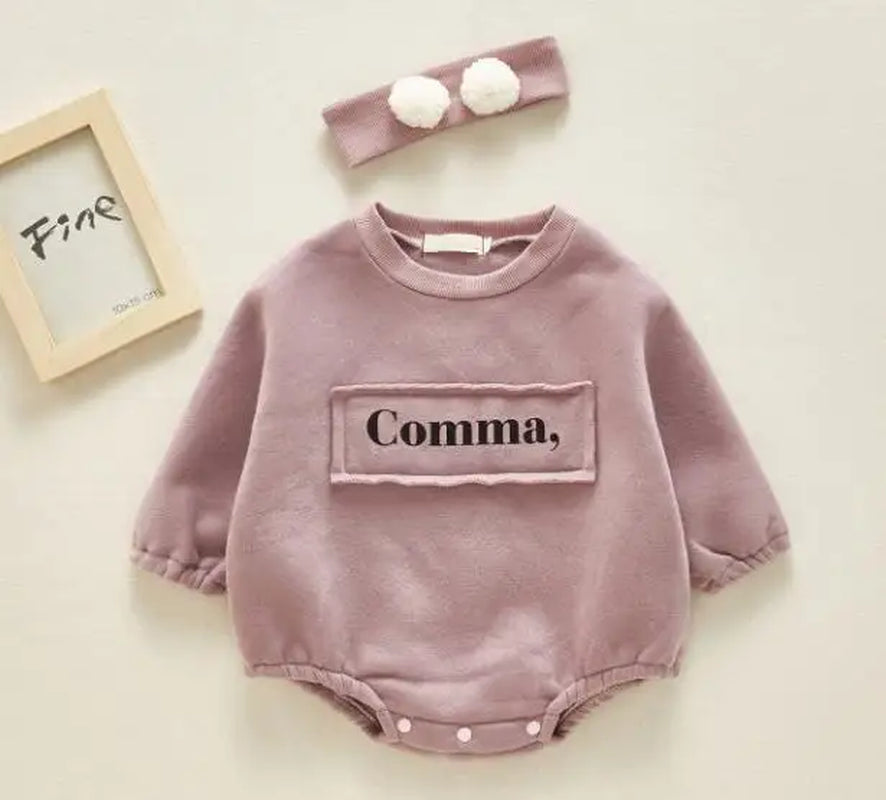 New 2022 Baby Girls Boys Bodysuits Baby Simple Embroidery Loose Package Fart Creeper Sweater Spring Autumn Baby Bodysuit