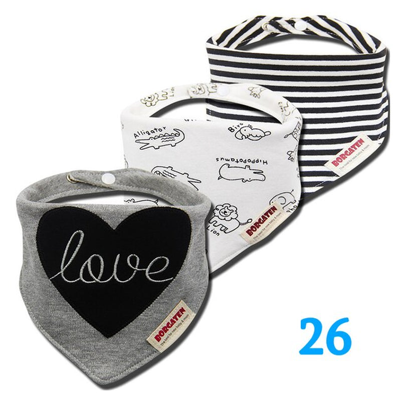 3Pcs Organic Cotton Baby Scarf Muslin Burp Cloth Bandana Bibs Newborn Baby Boy Infant Girl Toddler Winter Scarf Waterproof Bib